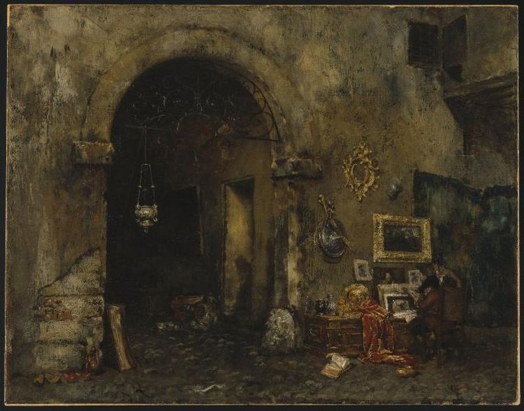 William Merritt Chase Antiquary Shop France oil painting art